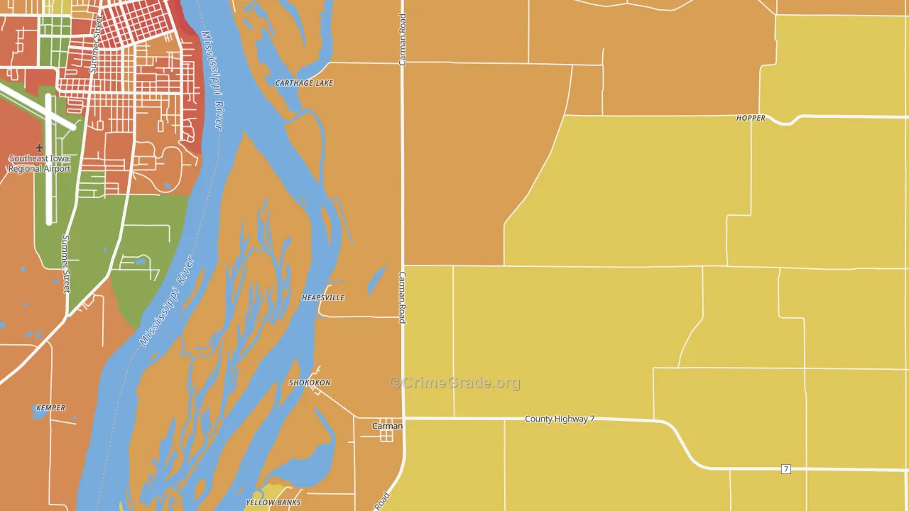 61425, IL Map of Theft Rates