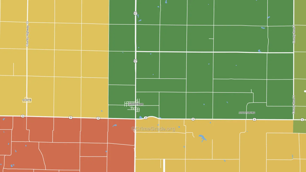 61438, IL Map of Theft Rates