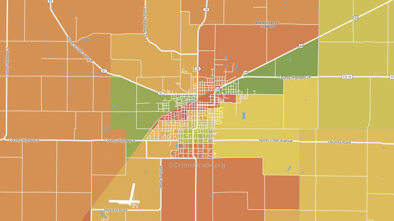 61443, IL Map of Theft Rates