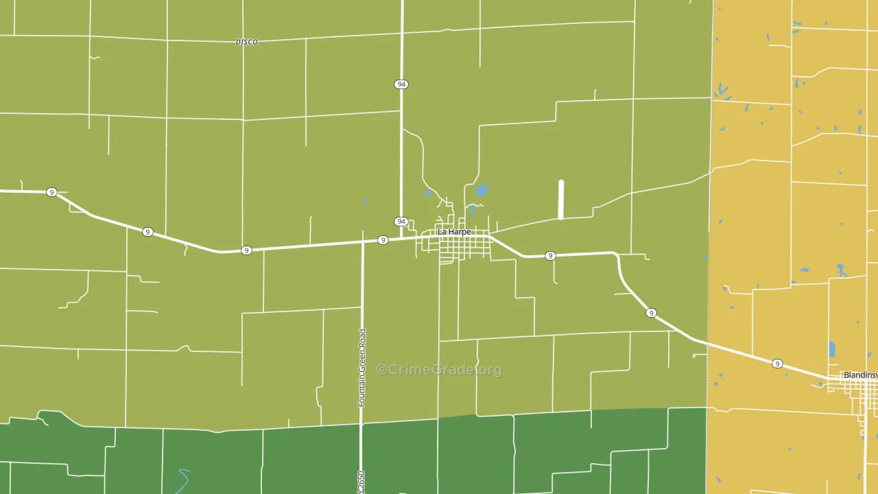 61450, IL Map of Theft Rates