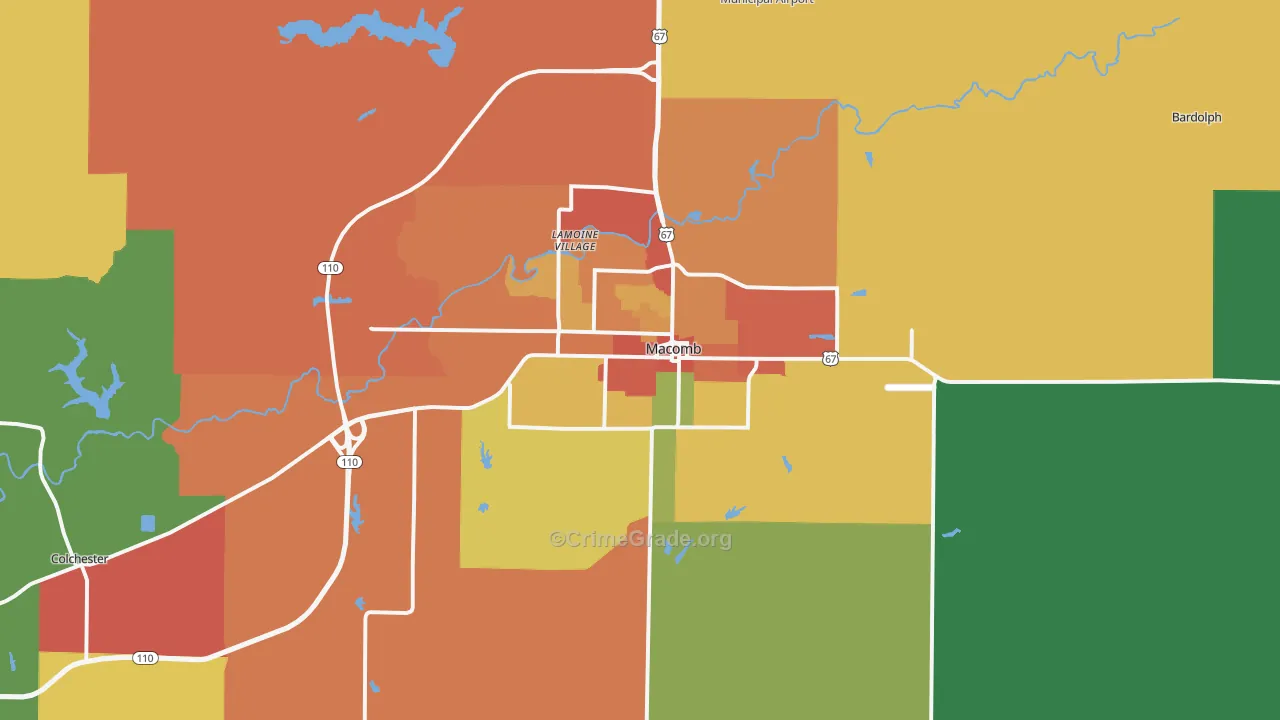 61455, IL Map of Theft Rates