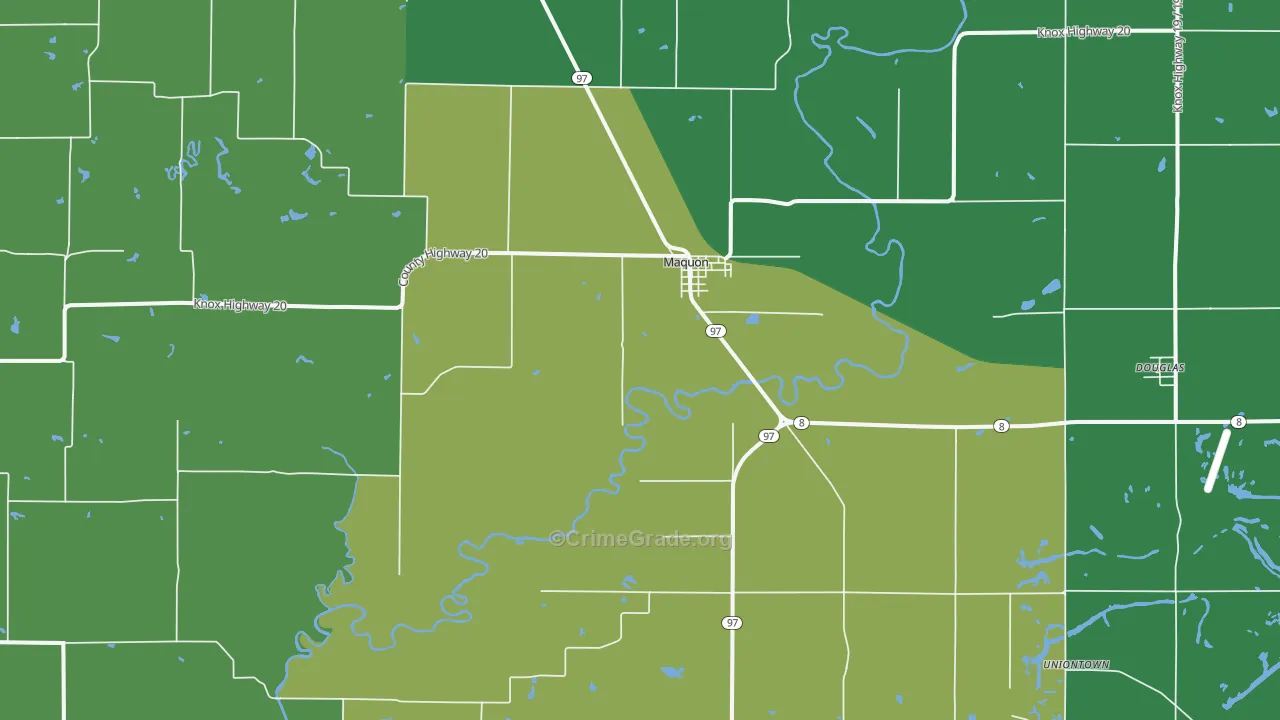 61458, IL Map of Theft Rates