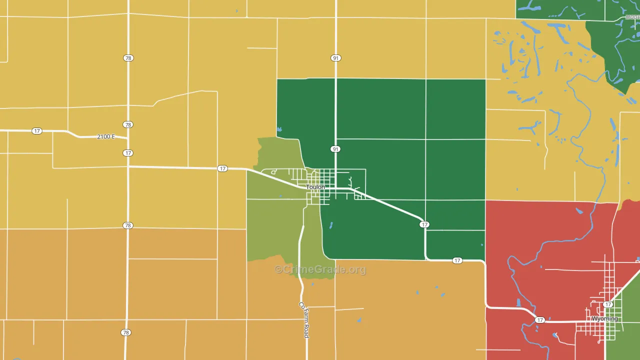 61483, IL Map of Theft Rates