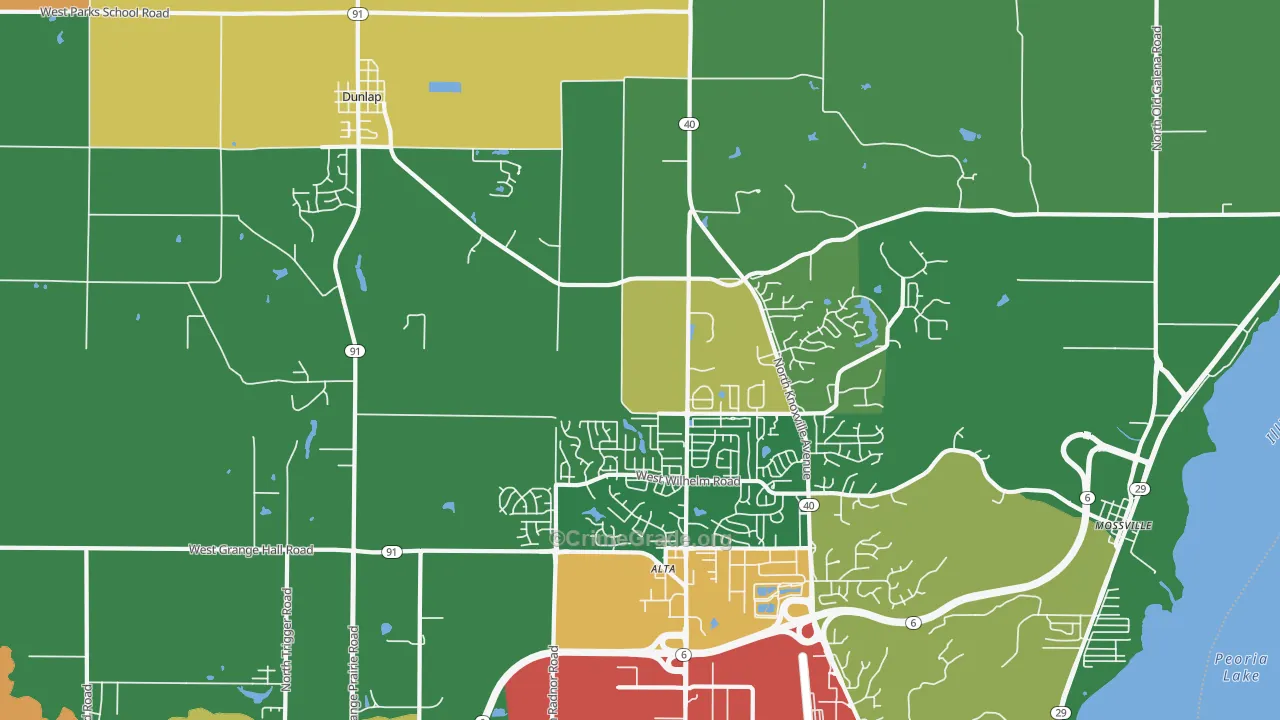 61525, IL Map of Theft Rates