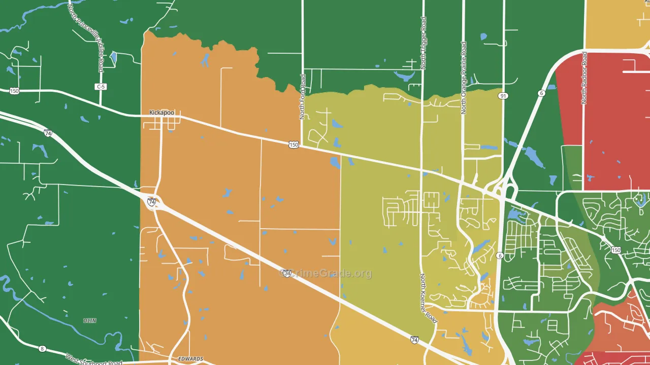 61528, IL Map of Theft Rates