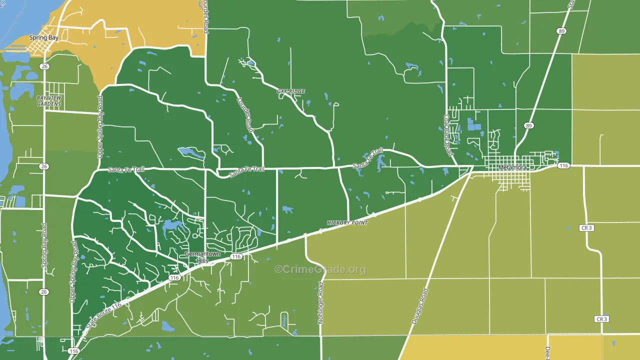 61548, IL Map of Theft Rates