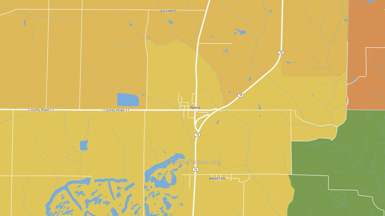 61553, IL Map of Theft Rates