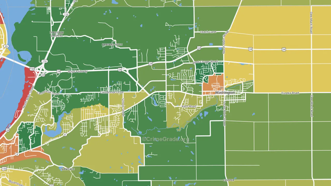 61571, IL Map of Theft Rates