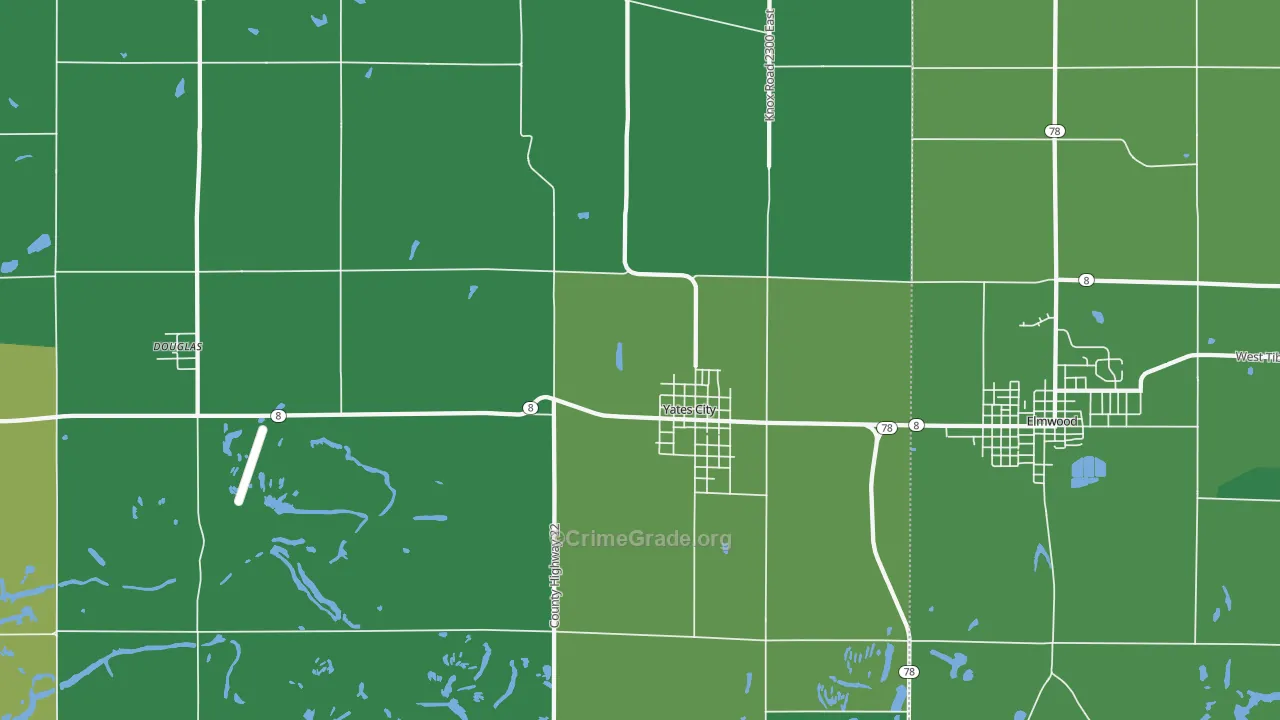 61572, IL Map of Theft Rates