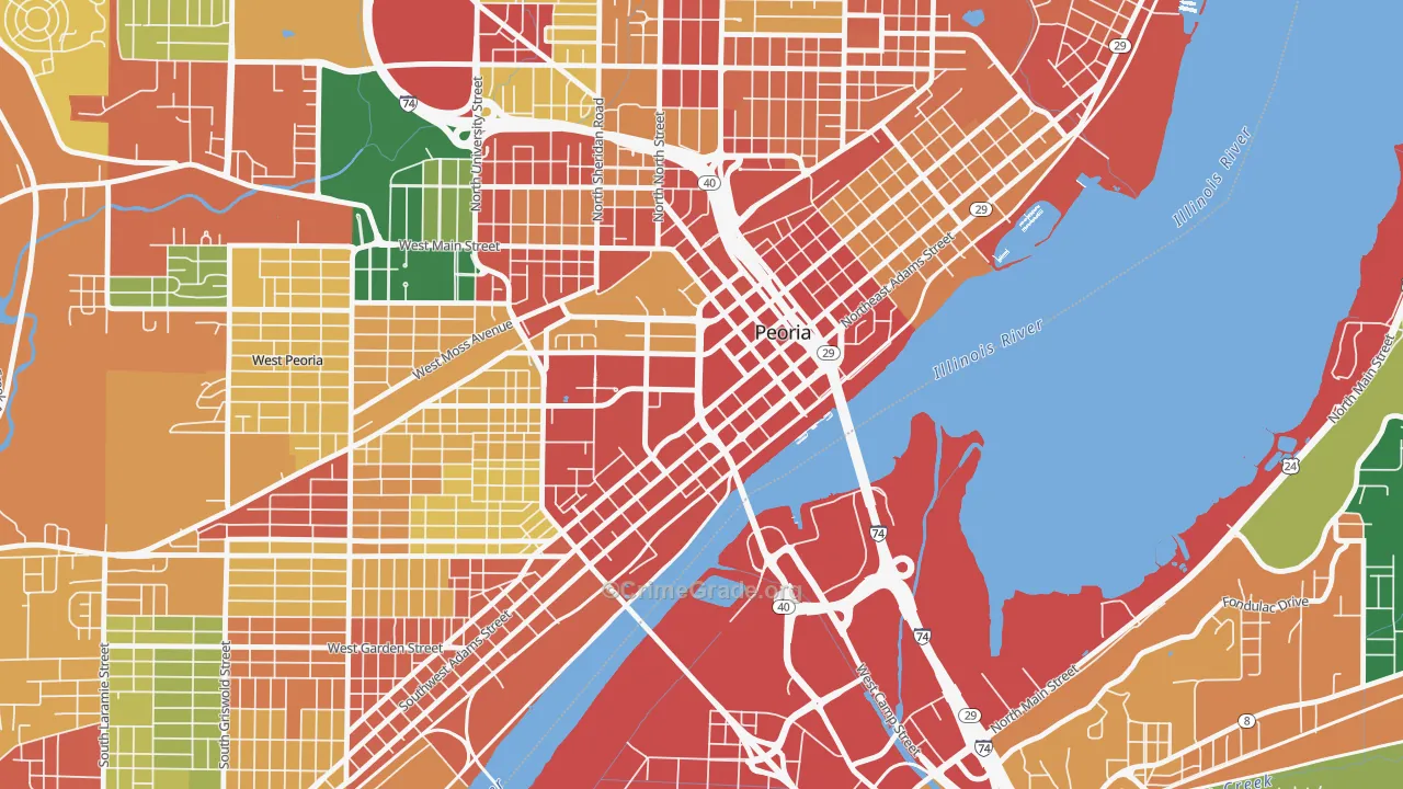 61602, IL Map of Theft Rates