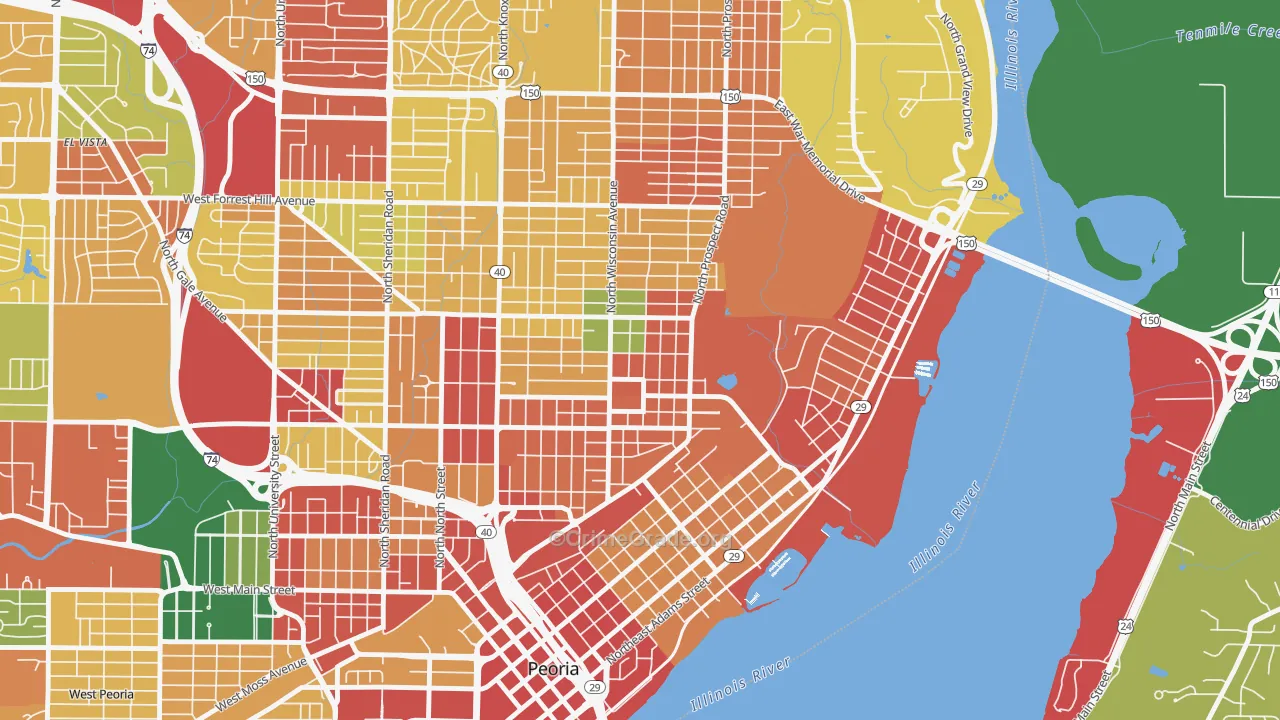 61603, IL Map of Theft Rates