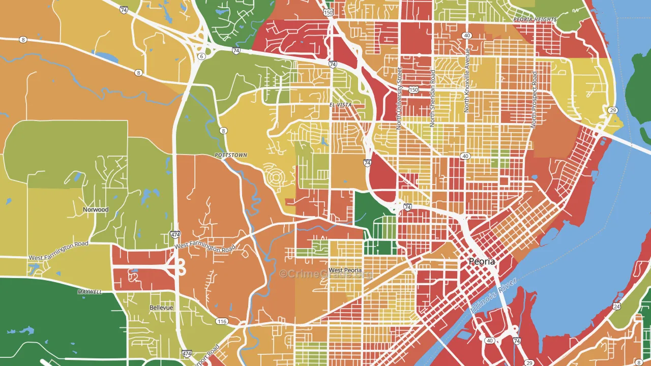 61604, IL Map of Theft Rates