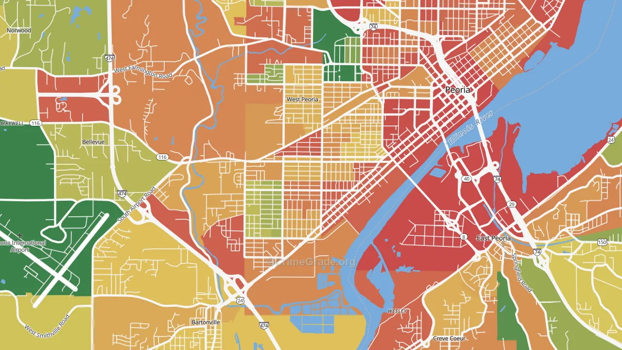 61605, IL Map of Theft Rates