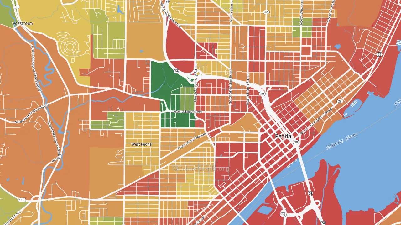 61606, IL Map of Theft Rates