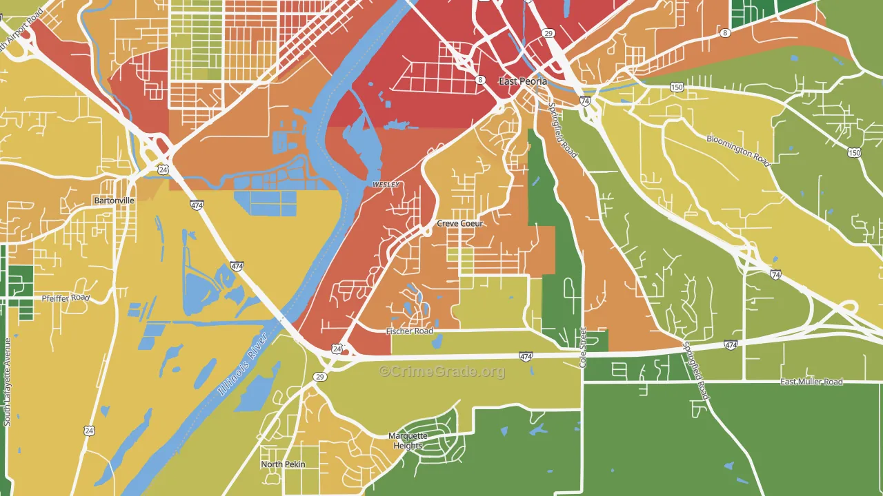 61610, IL Map of Theft Rates