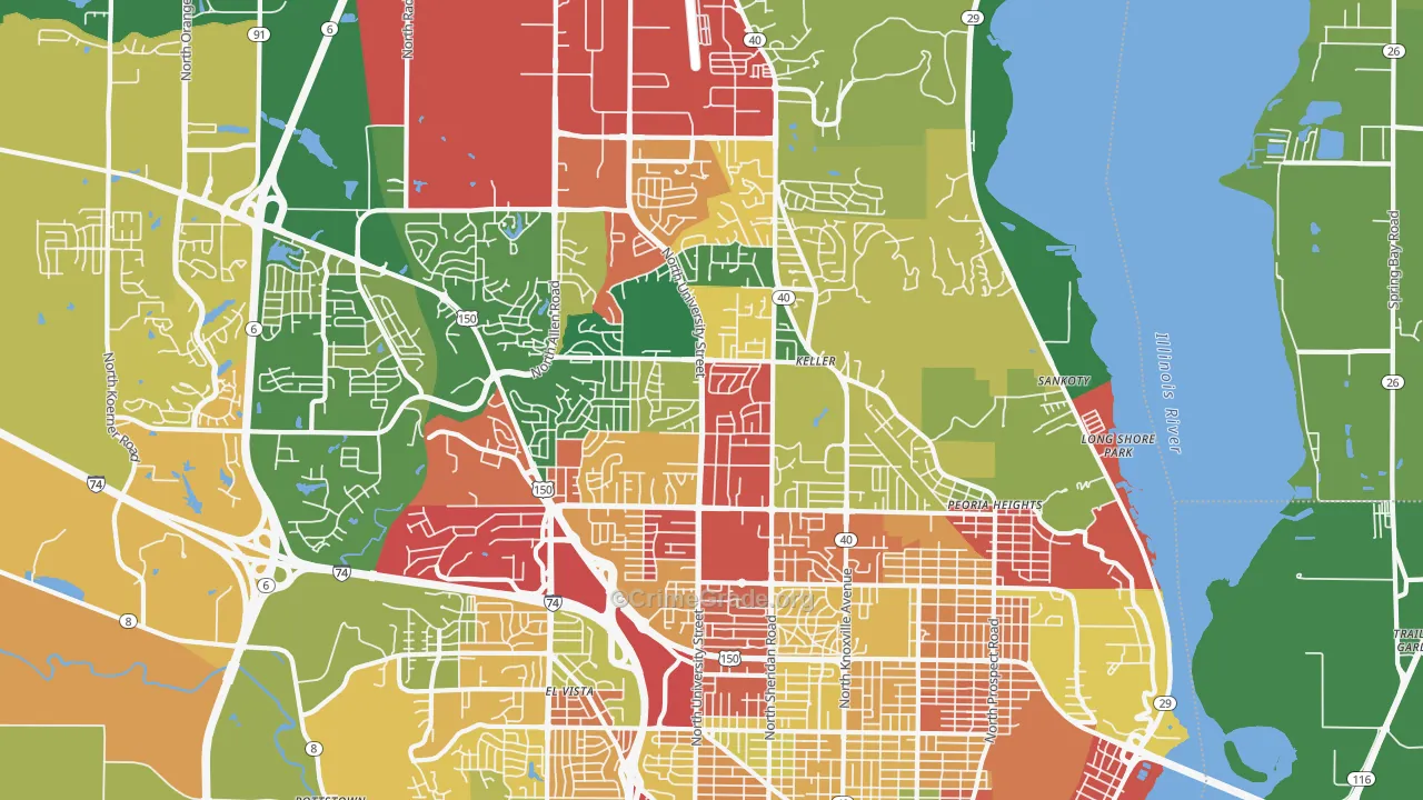 61614, IL Map of Theft Rates