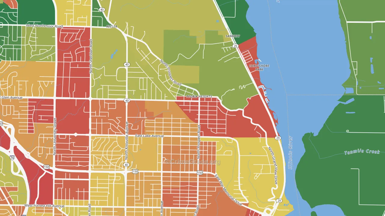 61616, IL Map of Theft Rates