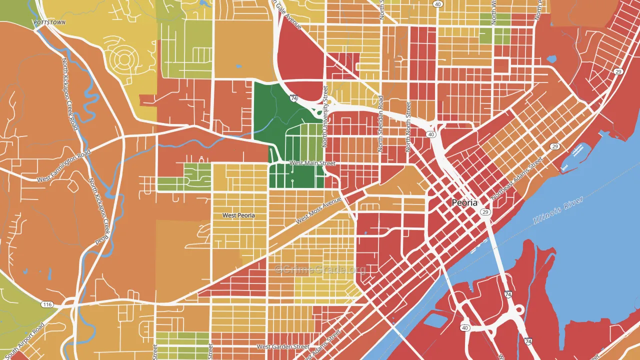 61625, IL Map of Theft Rates