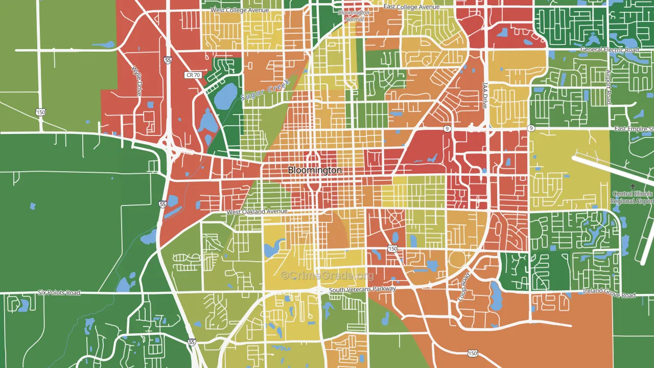 61701, IL Map of Theft Rates