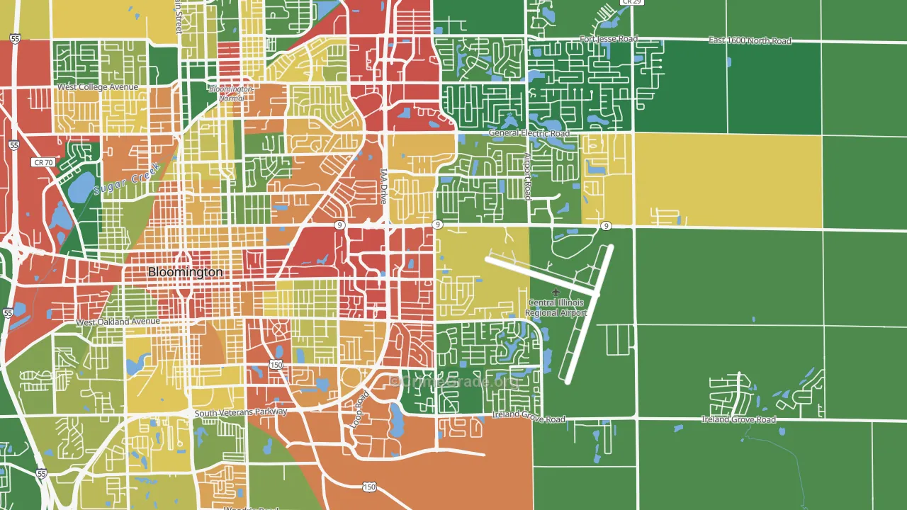 61704, IL Map of Theft Rates