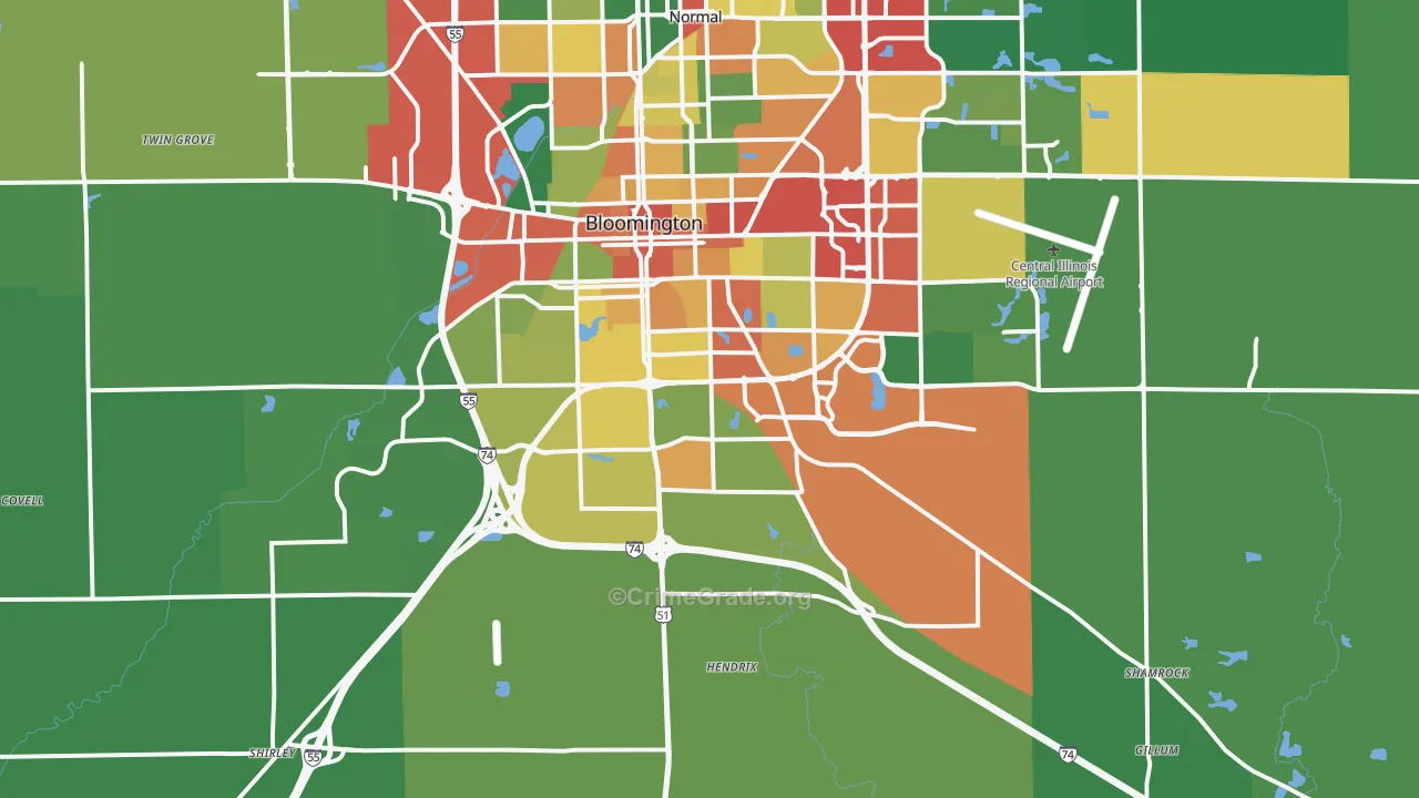 61705, IL Map of Theft Rates