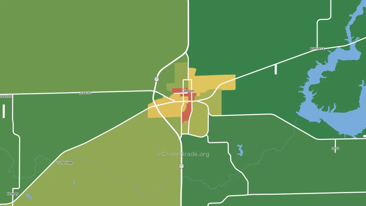 61727, IL Map of Theft Rates