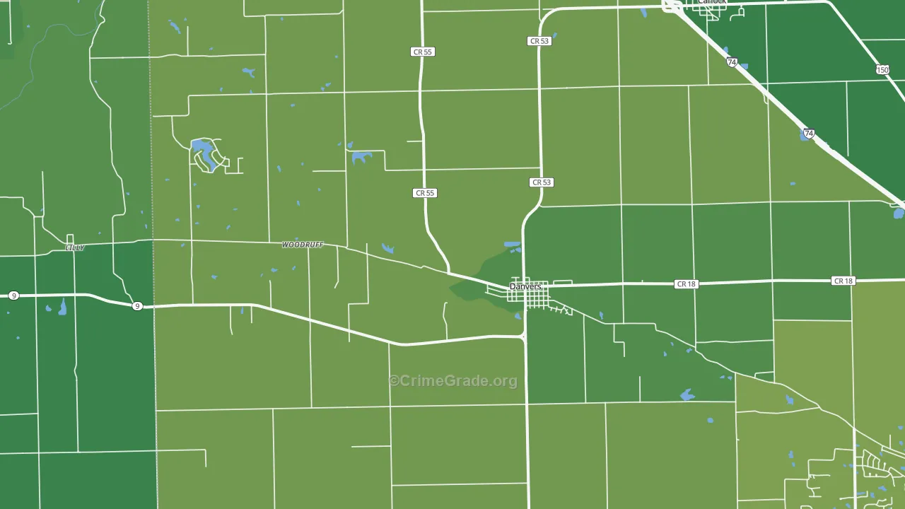 61732, IL Map of Theft Rates