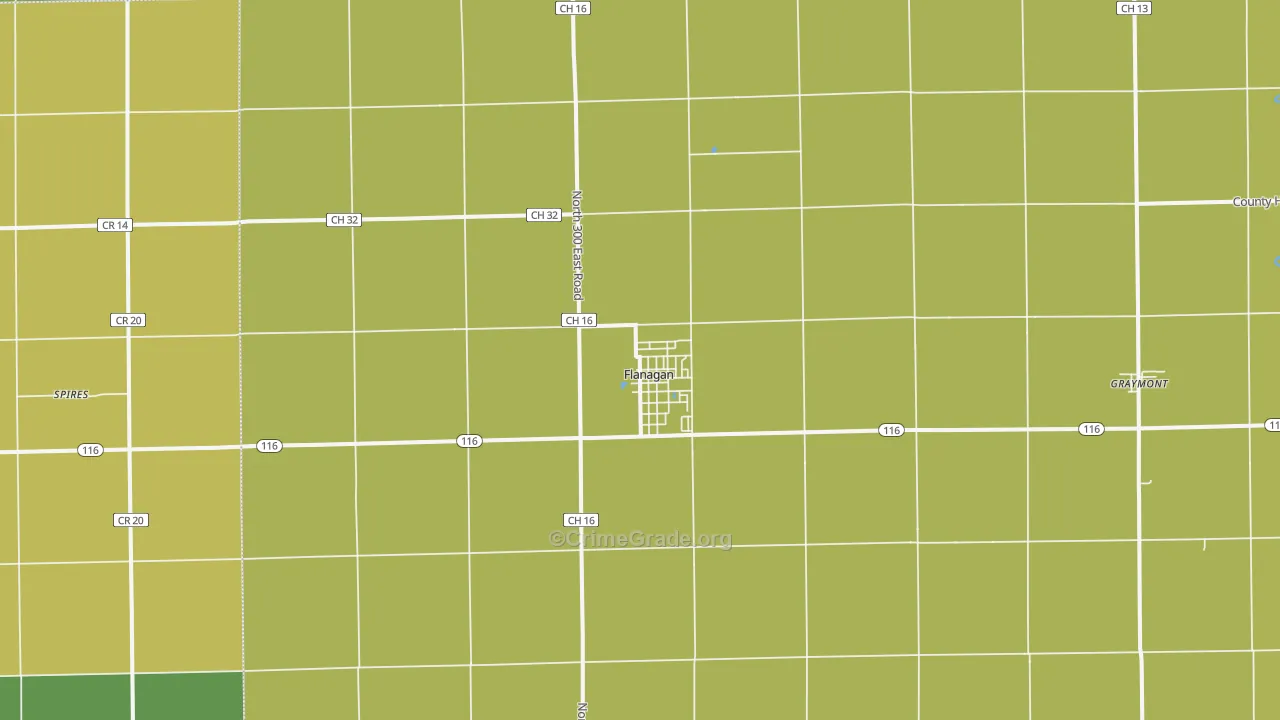 61740, IL Map of Theft Rates