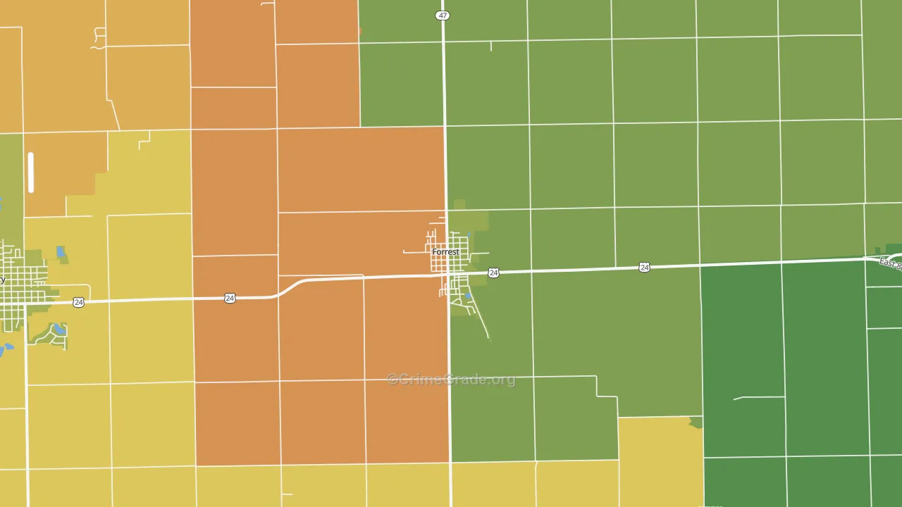 61741, IL Map of Theft Rates