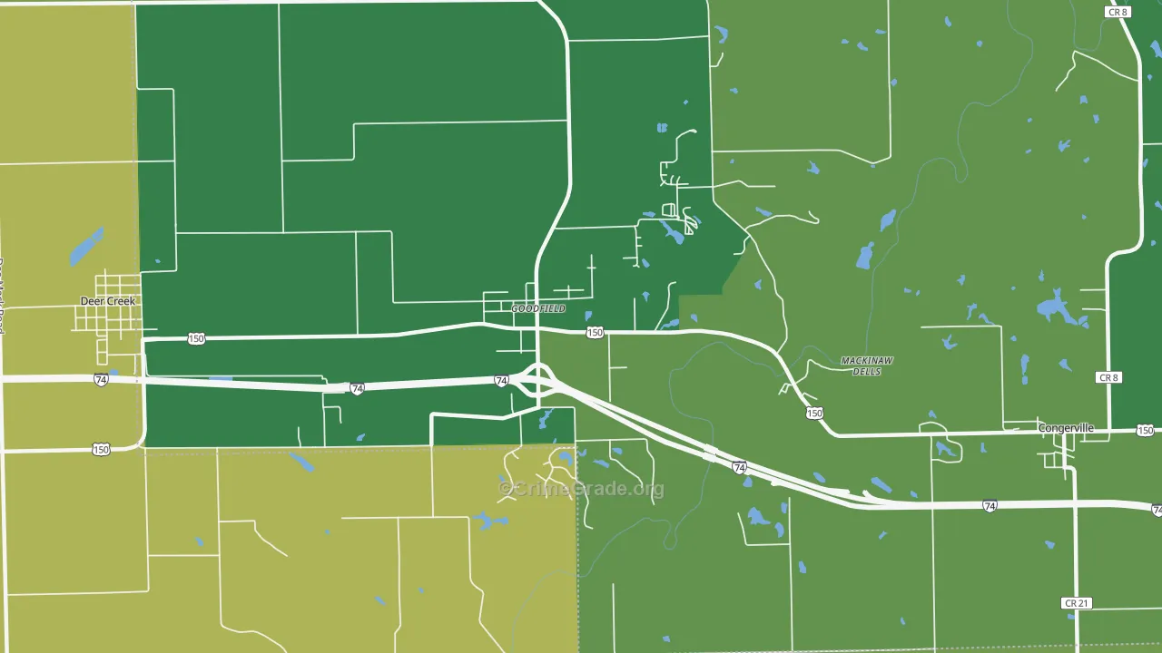 61742, IL Map of Theft Rates