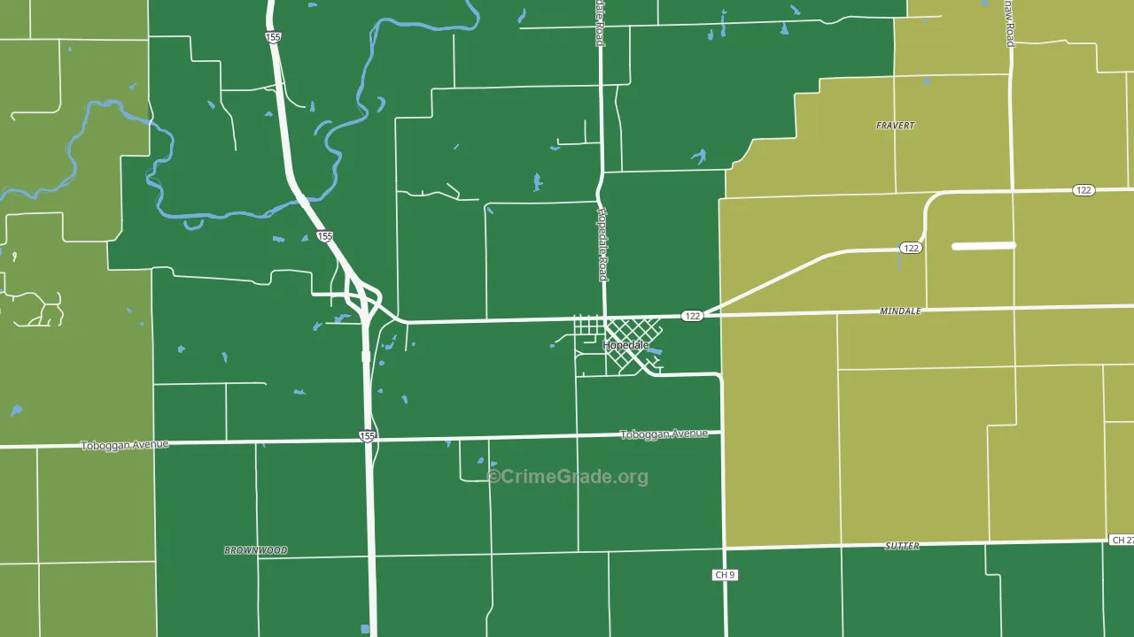 61747, IL Map of Theft Rates