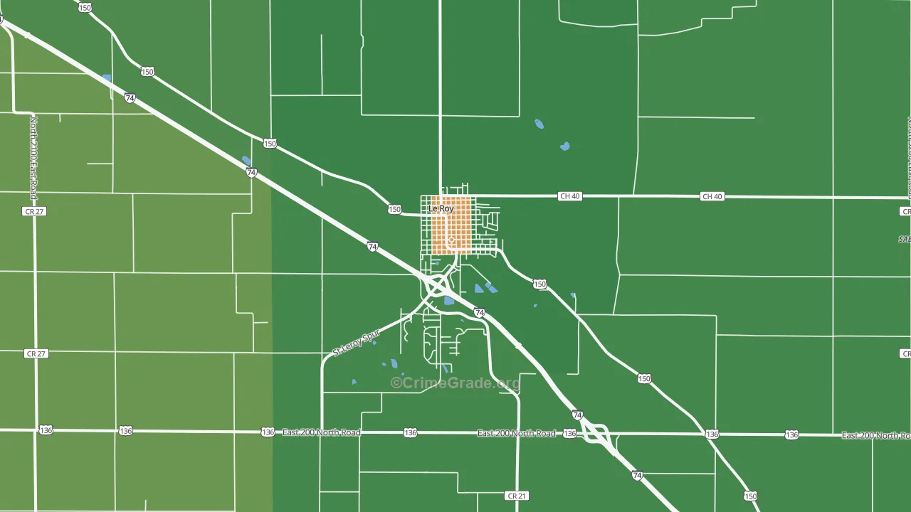 61752, IL Map of Theft Rates