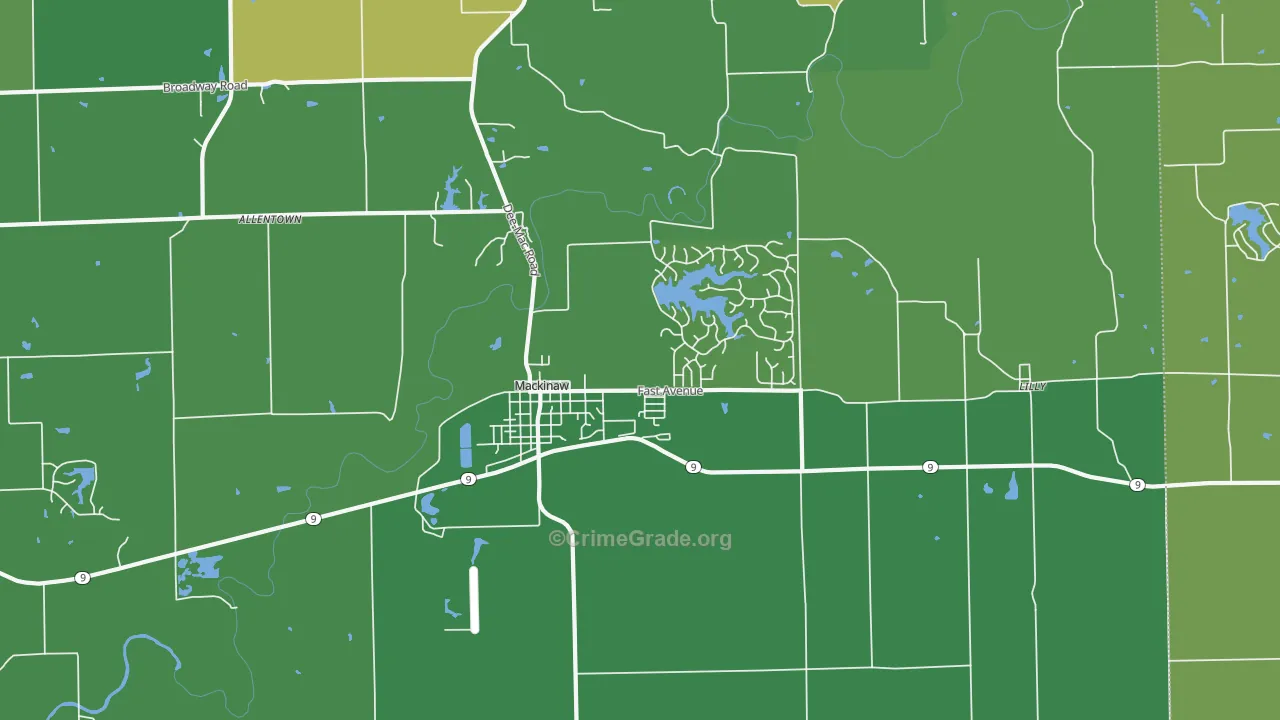 61755, IL Map of Theft Rates