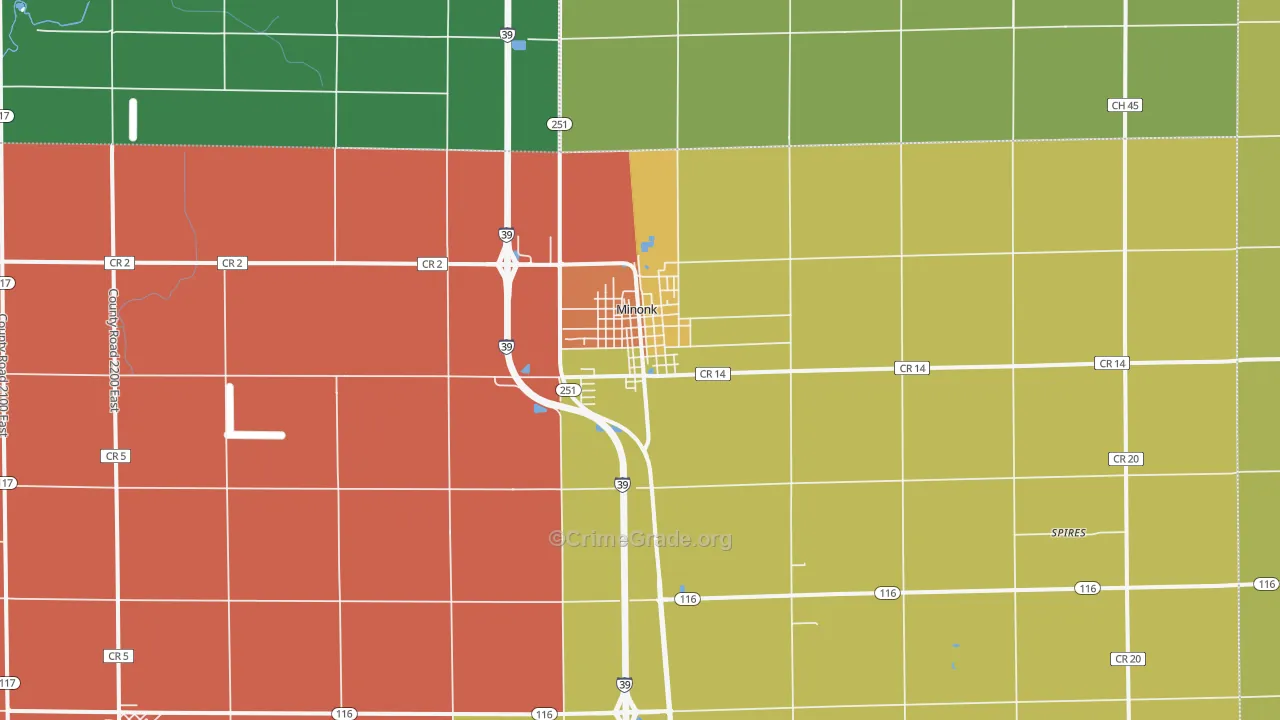 61760, IL Map of Theft Rates