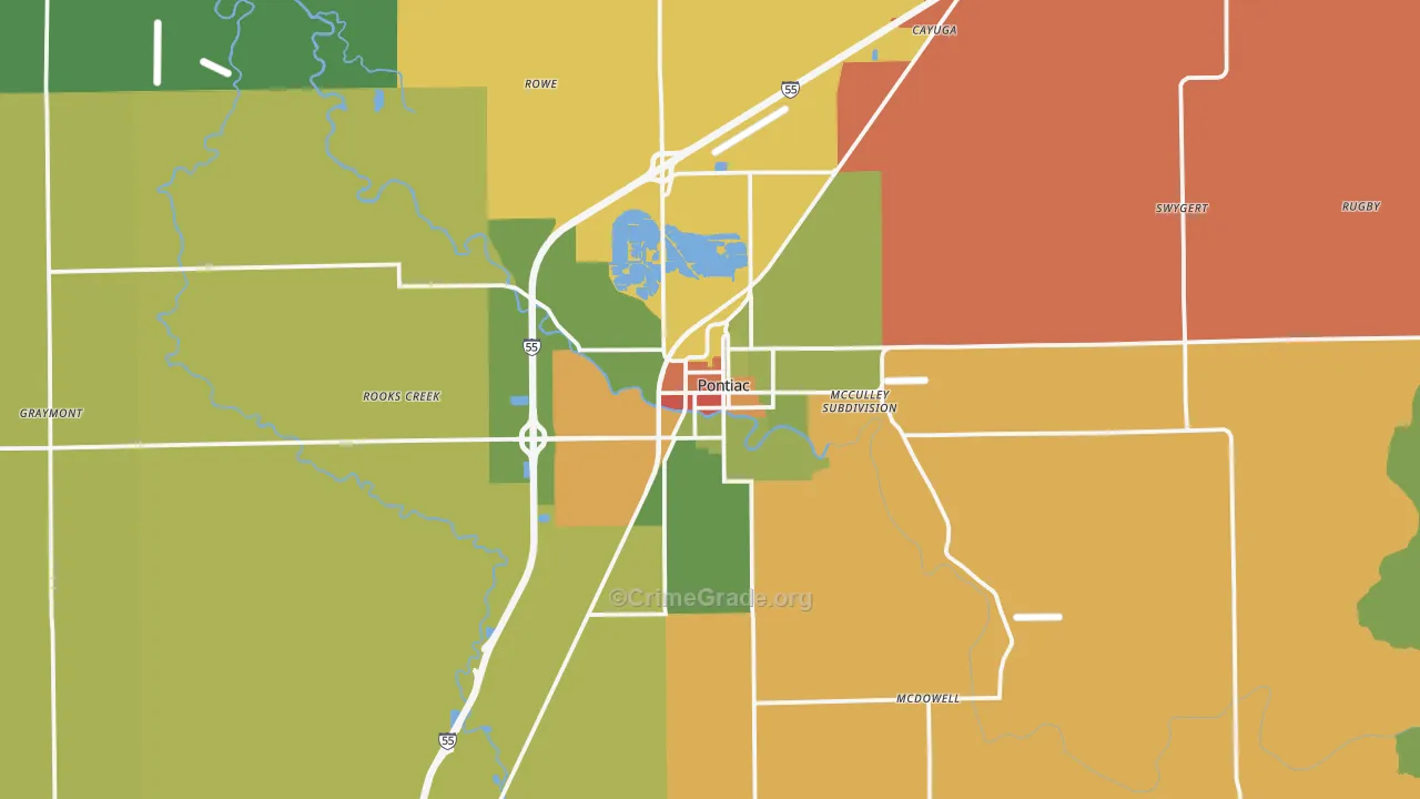 61764, IL Map of Theft Rates