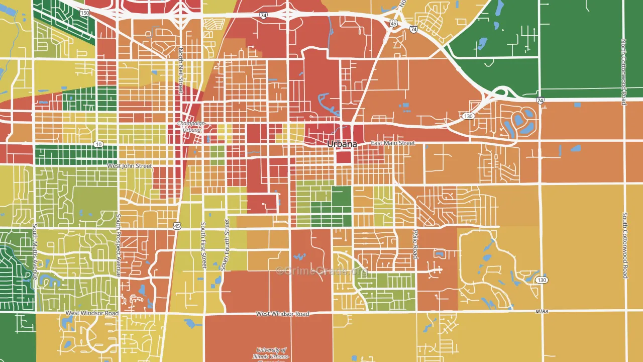 61801, IL Map of Theft Rates