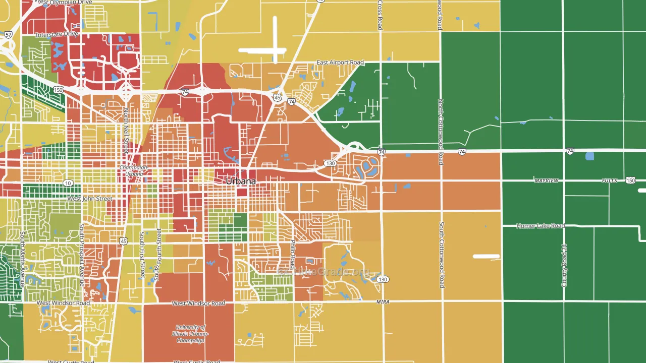 61802, IL Map of Theft Rates