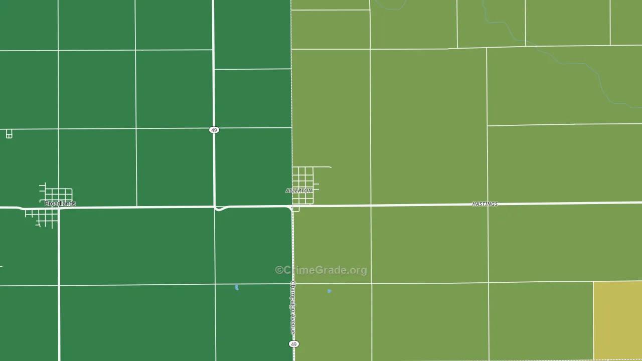61810, IL Map of Theft Rates