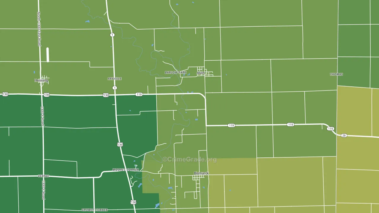 61811, IL Map of Theft Rates