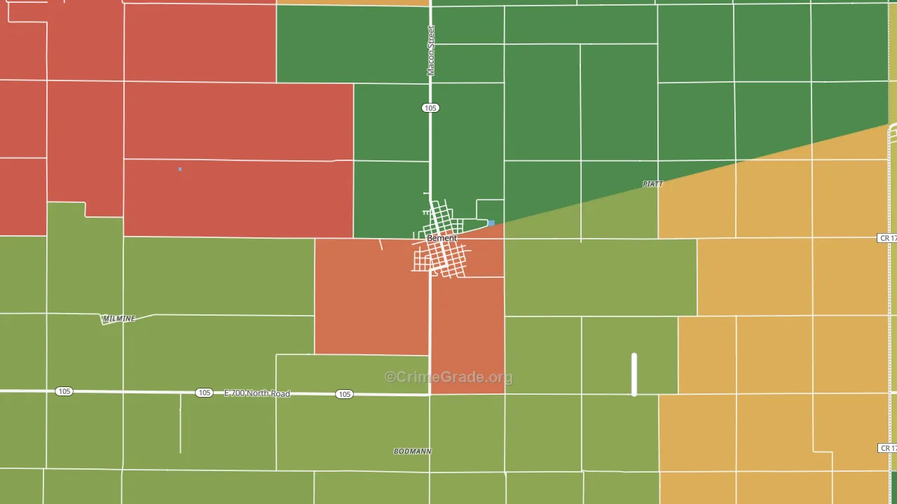 61813, IL Map of Theft Rates