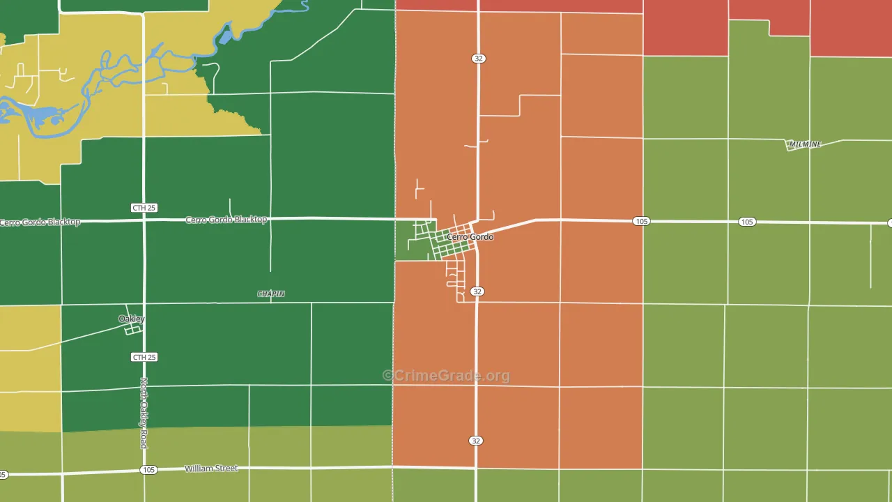 61818, IL Map of Theft Rates