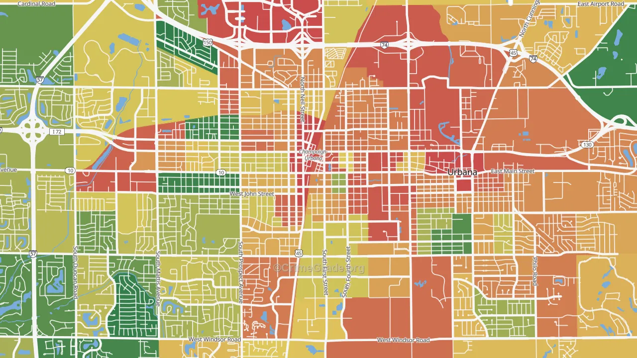61820, IL Map of Theft Rates