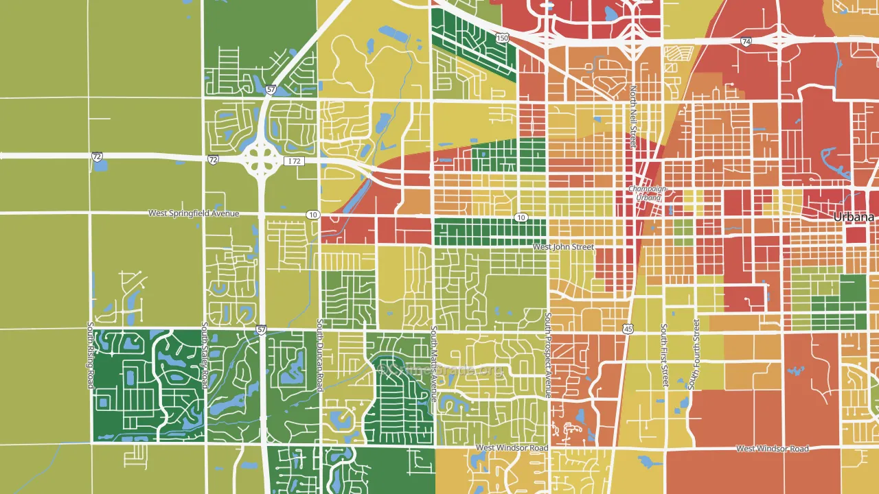 61821, IL Map of Theft Rates