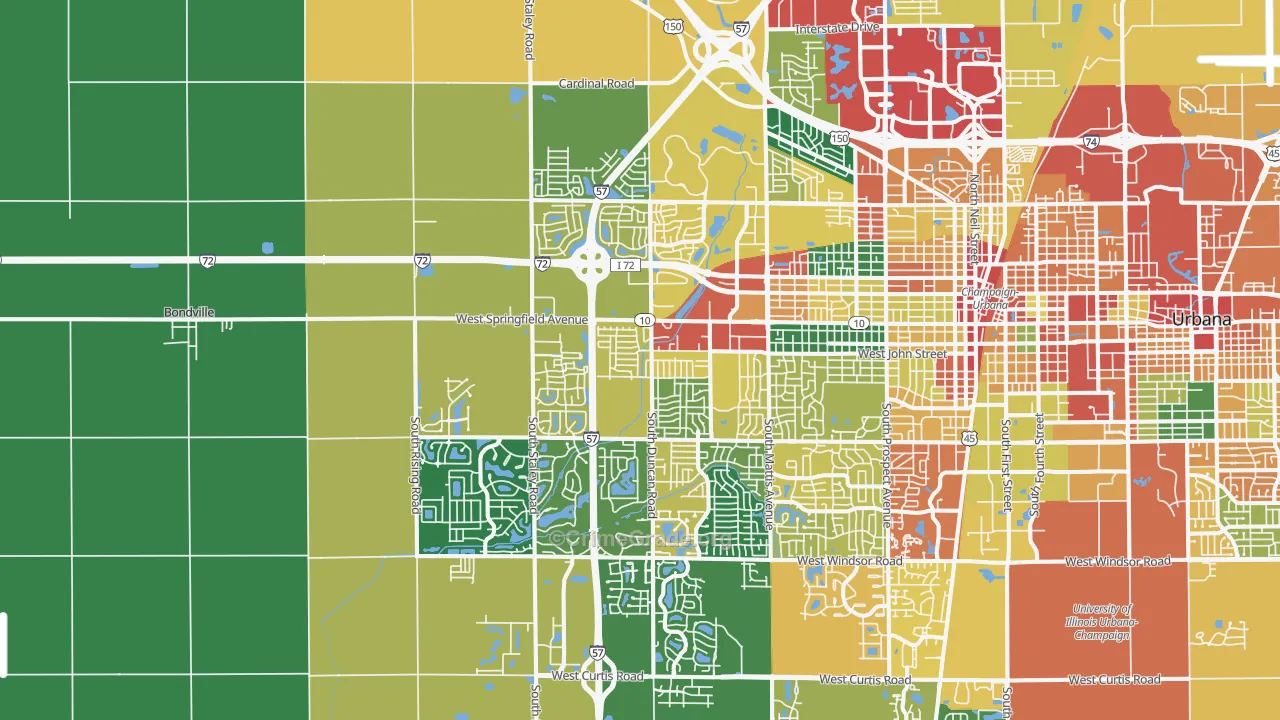 61822, IL Map of Theft Rates