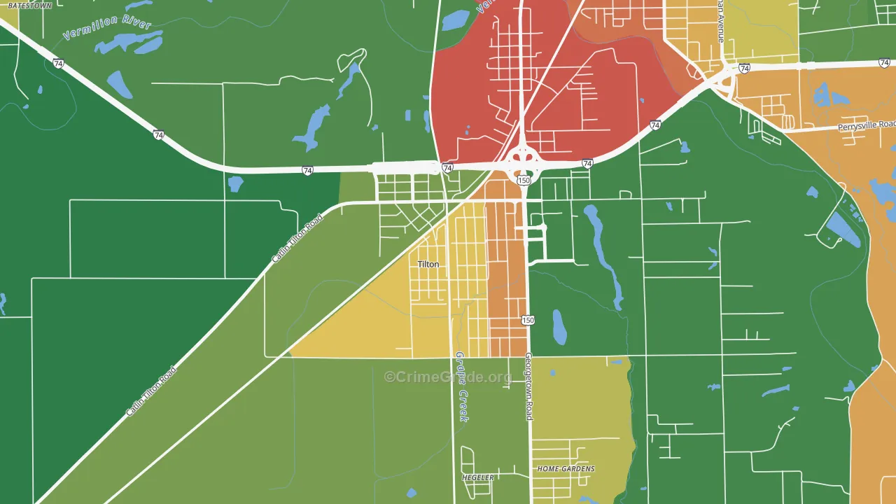 61833, IL Map of Theft Rates