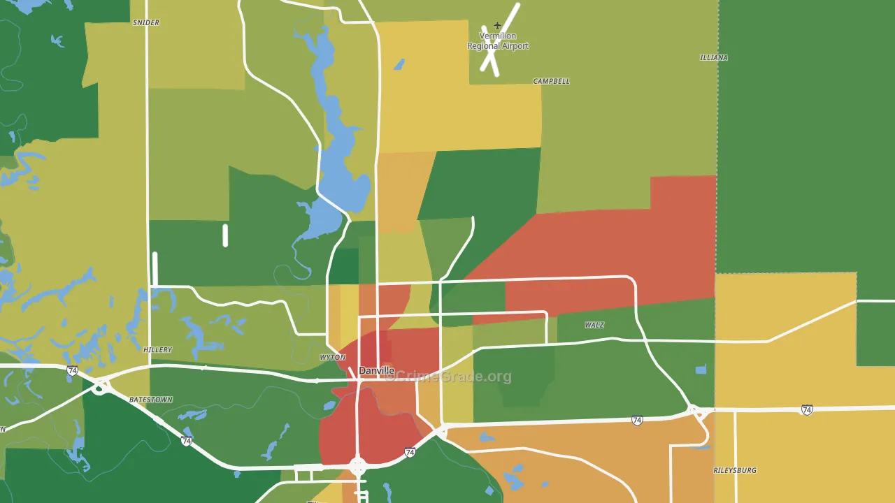 61834, IL Map of Theft Rates