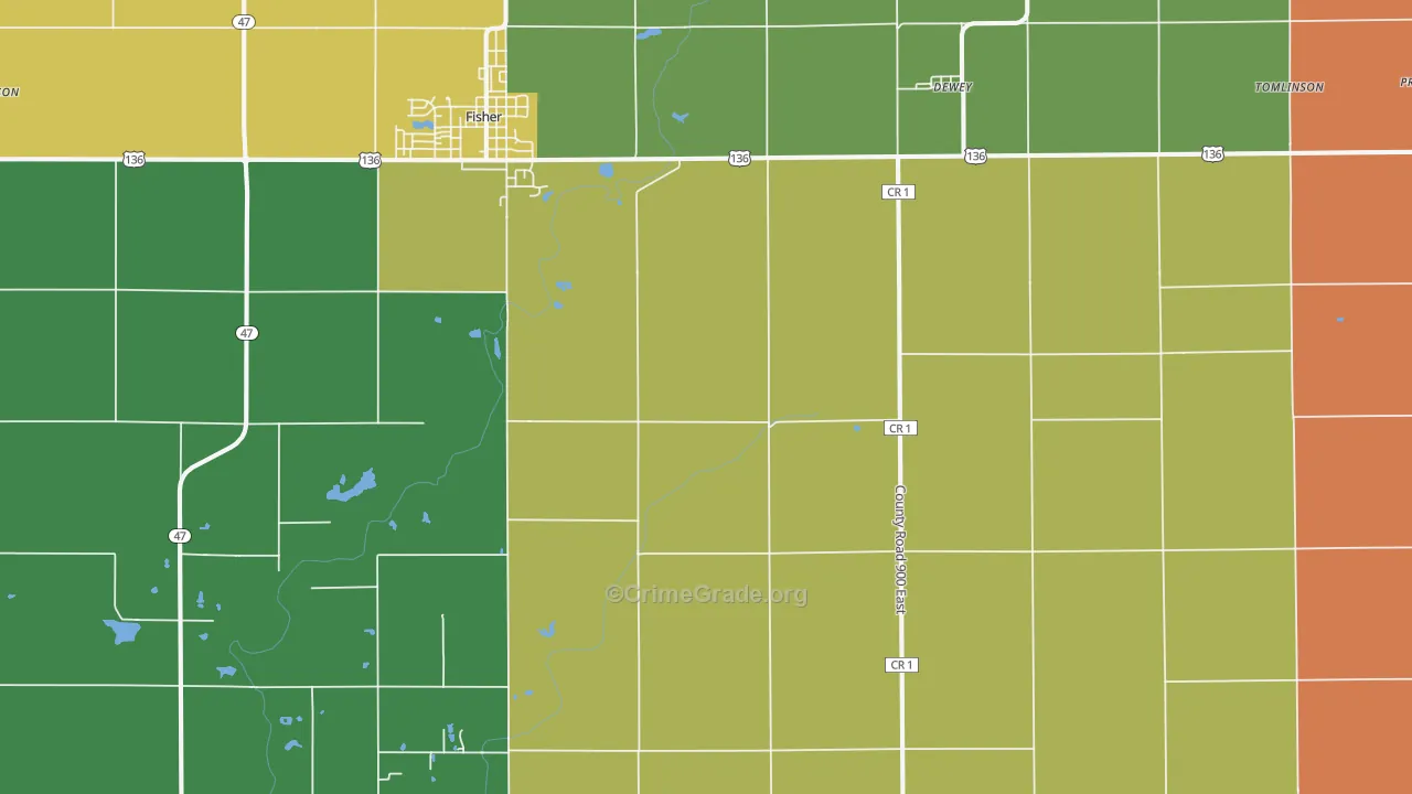 61840, IL Map of Theft Rates