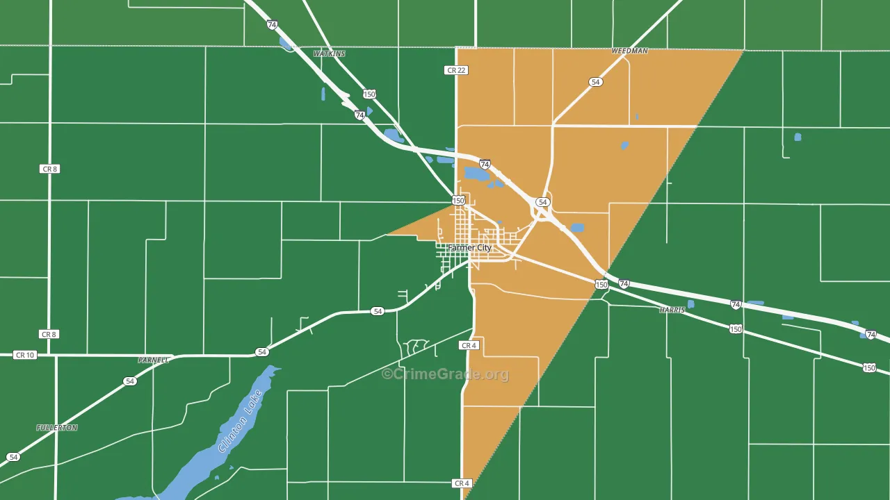 61842, IL Map of Theft Rates