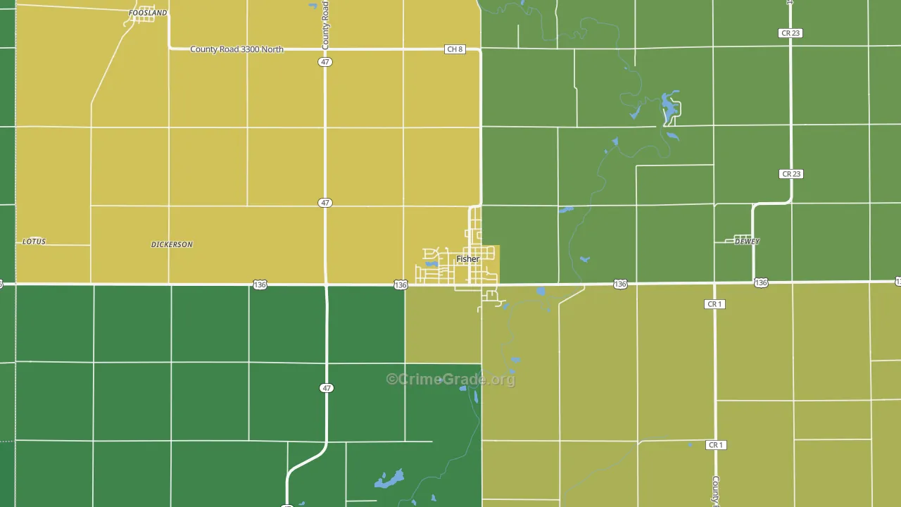 61843, IL Map of Theft Rates