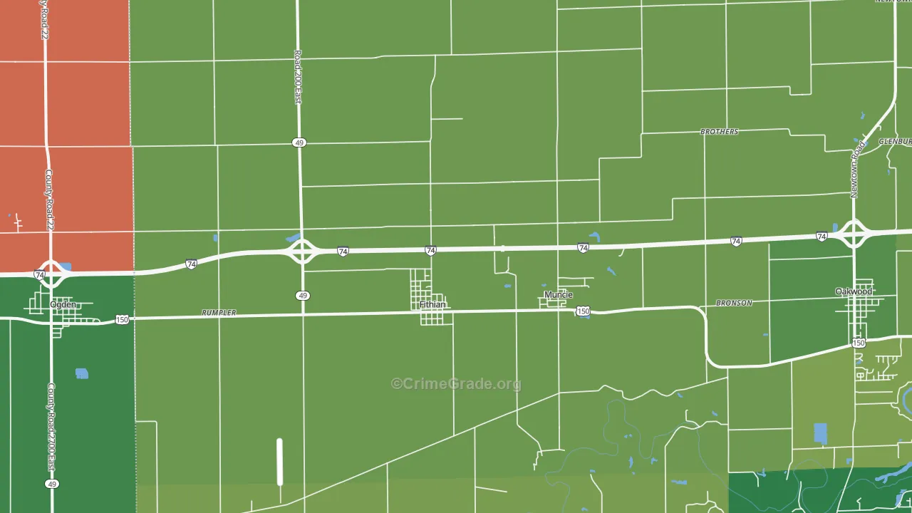 61844, IL Map of Theft Rates